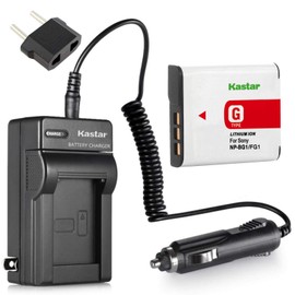 Kastar Battery and Charger for Sony NP-BG1 NP-FG1 and Sony DSC-W30 DSC-W300 DSC-W35 DSC-W40 DSC-W50 DSC-W55 DSC-W70 DSC-W80 Digital Cameras