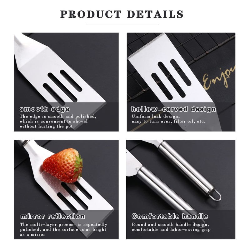4Pcs Mini Brownies Serving Spatula Set Fish Spatula and Stainless