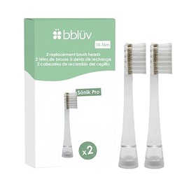 bblüv Sönik Pro Replacement Brush Heads Pack of 2 for 4-Stage Sonic Toothbrush | Hygienic Baby & Toddler Oral Care | Ultra-Soft Bristles, BPA-Free Kid
