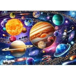Puzzles 1000 Pieces for Adults jigsaw puzzles for adults 1000 Piece Puzzle Educational Games Home Decoration Puzzle-Space Planet,Solar System