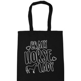 Hippowarehouse Crazy horse lady Tote Shopping Gym Beach Bag 42cm x38cm, 10 litres