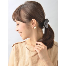 Vingtaine E2038 Cotton Pearl Back Catch Earrings, 2-Way Double Pearl, Design Catch, Cotton Brass