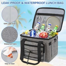 VOBUKE Kühltasche Klein Faltbar 15L, Isolierte Lunchtasche Thermotasche Wasserdicht Picknicktasche Auslaufsicher Tragbare Lsoliertasche Warmhaltetasche Thermotasche für Herren und Damen