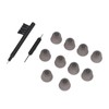 10pcs Black Silicone Double Layer Closed Domes Ear Tips with