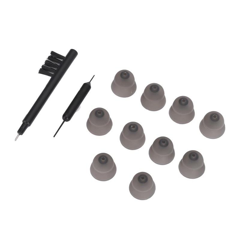 10pcs Black Silicone Double Layer Closed Domes Ear Tips with