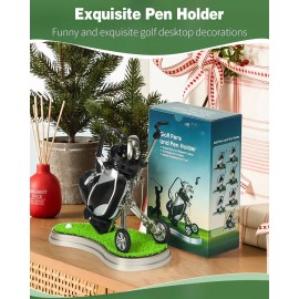 GreenHaven Golf Pen Holder Gifts for Men Office Desk Decor Black