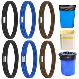 6pcs Trash Can Bands ,Black, Blue,Green,Brown fits for 13 to 30 Gallon Trash Cans , Garbage Can Bands, Elastic Band Loop for Trash Cans, Colorful Litter Box Bands Good for Home Office School Indoor