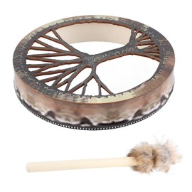 Shaman Drum,Bodhrans Frame Drums Siberian Drum Spirit Music Handmade Shamanic Drum with Drum Stick for Music Lovers Decor (Tree of Life One Size)
