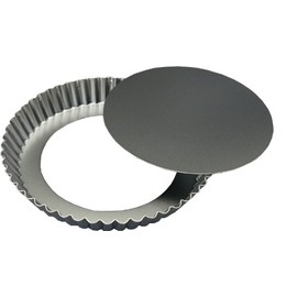 981 Tiger Crown Tart Shape, Silver, 8.8 x 1.0 inches (223 x 25 mm), 210 Steel, Chrome Plated, Round, Pull Out Bottom