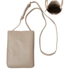 Green Pakira Women's Smartphone Shoulder Pouch, Mobile Bag, Lightweight, Smartphone Holder, Smartphone Storage, Mini, Cross-body Shoulder Pochette, Sacoche, Bag, Vertical, Small, Faux Leather, beige