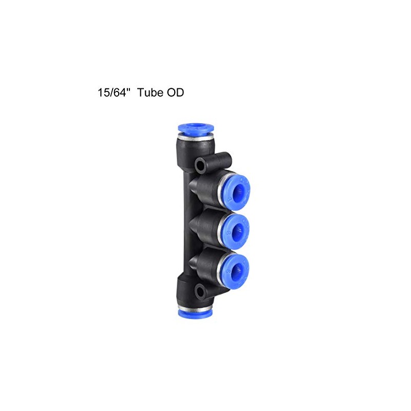 sourcing map Plastic Inline Manifold Union Push to Connect Tube