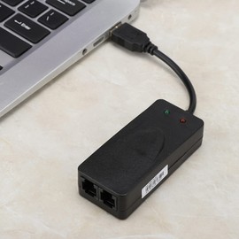 Dual Port USB2.0 56K Fax Modem External Modem Driver, Compatible with 7/8/10/XP