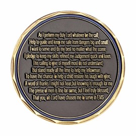 Paramedic EMS Medical Rescue Emergency Medical Service Star of Life Challenge Coin (Gold/Blue EMS Coin)