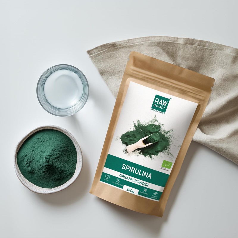 RawBoost 250 g Spirulina Powder from 100% Organic Cultivation -