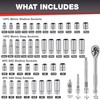 EACELIY 44pcs 3/8" Drive Impact Socket Set,Drive Master Socket Set,SAE/Metric,