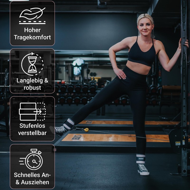 ROCSIX - (1 Pair) Foot Loops, Cable Pull, Adjustable Foot