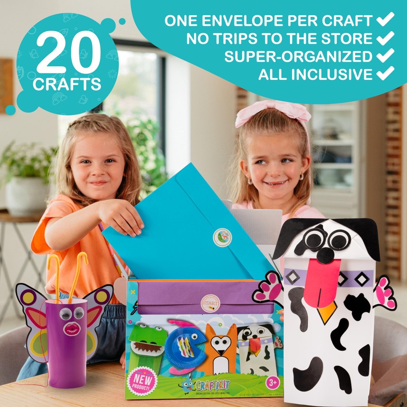 Craftikit® 20 Award-Winning Animal Toddler Arts and Crafts for Kids