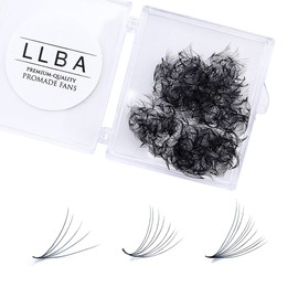 LLBA Promade Fans | Handmade Volume Eyelashes | Multi Selections From 3D To 16D | C CC D DD L M Curl | Thickness 0.03~0.1 mm | 8-20mm Length | Long Lasting | Easy Application (Packaging May Vary)