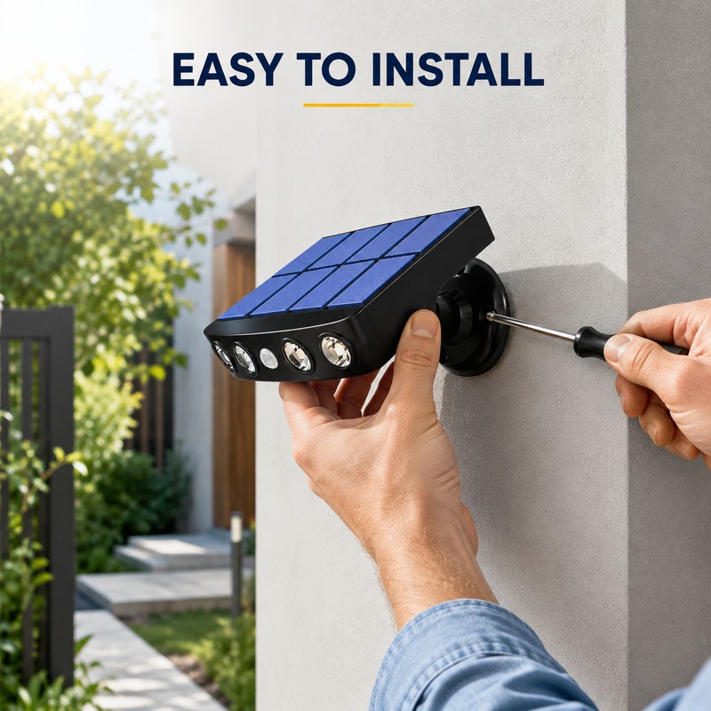 Solar Outdoor Wall Light for Garden Security – 4 LED
