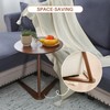 Uniclinens C-Shaped Solid Wood Round End Table, Side Table for