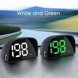Shkalacar Digital Car Speedometer, G P S Speedometer with LCD Display, USB Plug and Play, Overspeed Warning, Universal HUD Head Up Display for Bike, Motorcycle, Car (kilometres, White)