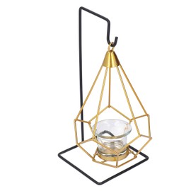 Gold Candle Holder Durable Metal Glass Elegant Romantic Ambience Widely Used Metal Candle Holder for Home Office Bar
