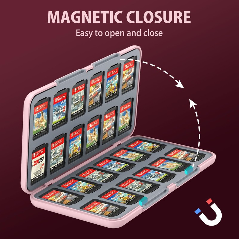 Switchゲームカードケース 24枚 switch ゲームカードケース スイッチ専用 ゲームカード収納ケース (pink)…