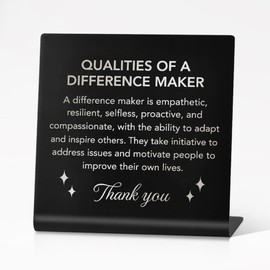 PUVOXHO Difference Maker Stainless Steel Sign Desk Decor for Home Office Women Men, Thank You Leaving Gifts for Social Worker Friends Boss Mentor Teacher Nurse Doctor, Difference Maker Gifts