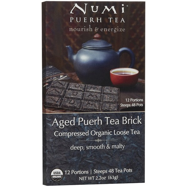 Numi Organic Tea Aged Puerh Brick Tea - 2.2 oz
