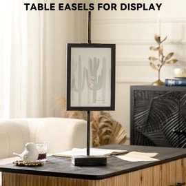 GALAGLAM Heavy Duty Tabletop Picture Frame Stand Adjustable Metal Easel Display Holder for Frames, Canvas, Artwork, Signs(Rustic Color Table Easel Stand）