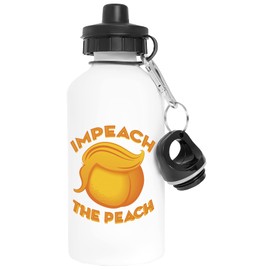 Impeach the Peach, Dump Trump - Impeach Trump Aluminium White Water Bottle with Screw Cap