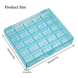Fbshicung 25Pcs Bobbins with Sky Blue Box,Sa156 Plastic Bobbins, Sewing Bobbins for Singer Sewing Machine Accessories