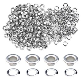 200Pcs Grommet Eyelet Pliers Kit, 1/4" Brass Grommet Tool Kit with 200 Metal Eyelets and 200 Washers, Fabric Leather Hole Eyelets Grommet Punch Pliers for Fabric/Leather/Belt/Shoes/Clothes (Silver)