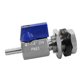 Fitvell Rain Barrel Kit include 1/4" Hose Barb to 1/4" NPT Male Ball Valve and Stainless Steel Bulkhead Fitting