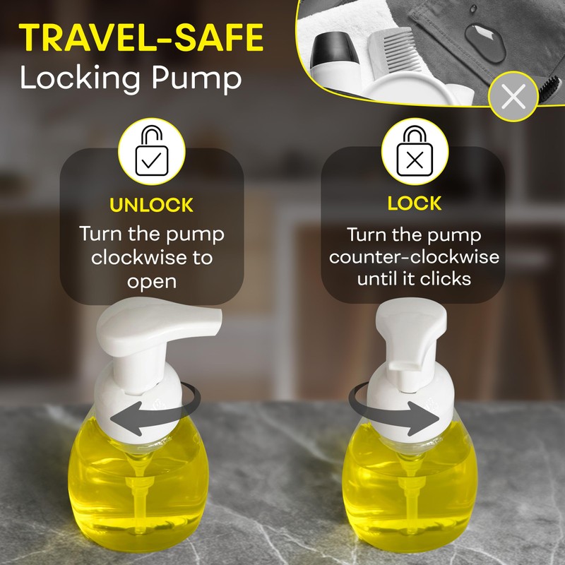 BRIGHTFROM Foaming Soap Dispenser Pump Bottles, BPA Free Empty Refillable