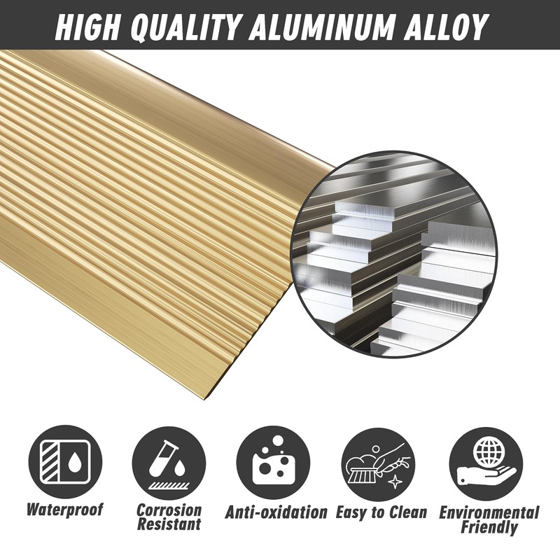 Heainaiyoo Metal Floor Transition Strip, Aluminum Threshold for Doorways, for