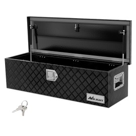 Nilight 39 Inch Truck Tool Box Heavy Duty Aluminum Stripes Plated Pick Up Truck Bed Toolboxes 39"x13"x10" Waterproof Storage Organizer for Bed of Truck RV Trailer with Side Handle Lock Keys, Black