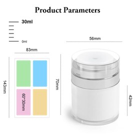 HOTUT Airless Pump Dispenser, Pack of 3, 30 ml Cream Pump Dispenser, Refillable Vacuum Cosmetic Container, Empty Lotion Pump Bottle with Lid for Travel Home Use