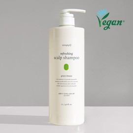 Simplyo Refreshing Scalp Sebum Care Cooling Shampoo 1L (2 Scents) - Green Breeze Scent 1L / 심플리오 리프레싱 스칼프 피지케어 쿨링샴푸 1L 향2종 - 그린브리즈향 1L