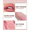 Purple Glitter Lipstick for Women, Metallic Shimmer Long Lasting Lip