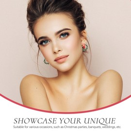 FELTECHELECTR Elegant Christmas Earring Set Alloy Leaf Wreath Earrings Dangles for Women