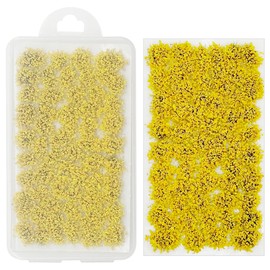 Attuslla Flower Cluster Grass Tufts Flower Vegetation Groups Miniature Static Scenery Model for DIY Architecture Building Model Railway Train Diorama Garden Scenery Landscape Layout, Yellow