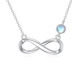 OUTANG Infinity Necklace for Women 925 Sterling Silver Moonstone Infinity Pendant Ladies Jewelry Gifts