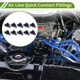HOPESPANNER Push to Connect Air Fittings 35/64" Y Type Air Line Quick Connector Plastic 10 Pcs Blue Black