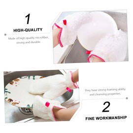 OHPHCALL 6pcs Housework Gloves with Strong Cleaning Ability Multi-Purpose Hanging Cleaning Gloves for Kitchen and Household Use Durable and White
