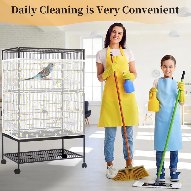 Daoeny 2PCS Bird Cage Seed Catcher, Large Bird Cage Cover,