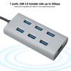 USB 3.0 Hub 7 Ports 5gbps Adapter Portable Aluminium Alloy