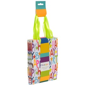 Glick 8 Pack Party Treat Bags, Colourful Happy Birthday Design Gift Bags, 15 x 21 x 8 cm, Perfect for Birthdays and Celebrations, Multicoloured x 8