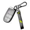 RUIHEDAHB Leather Car Keychain Keyring Compatible with Dodge Charger Durango