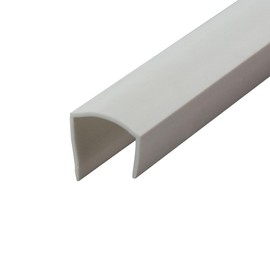 Outwater Plastic J Channel Fits Material 3/4 Inch Thick White Styrene Cap Moulding 8 Foot Length Pro Pack (Pack of 5, 40 Feet Total)